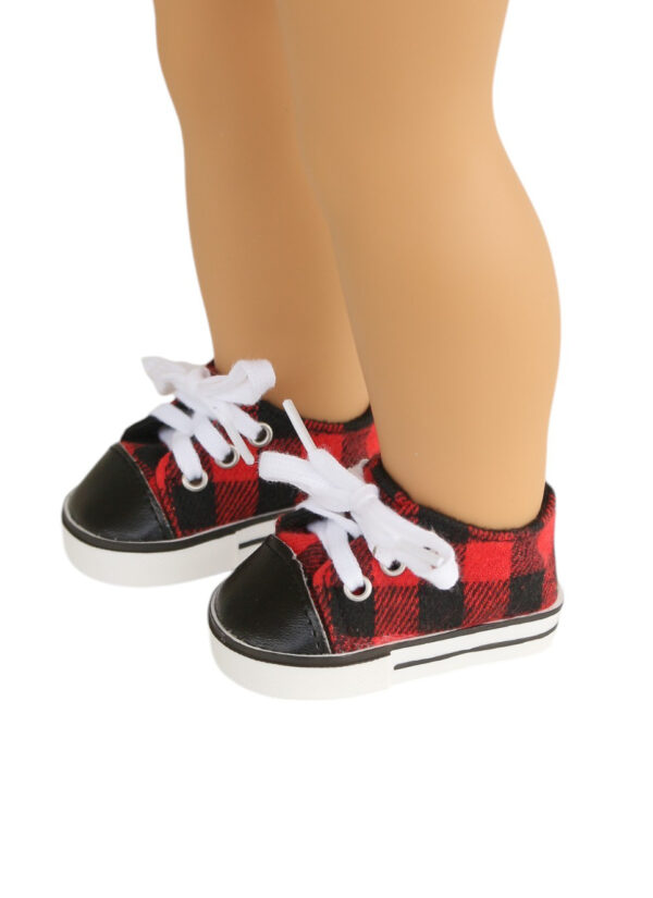 15 & 18" Doll Buffalo Plaid Canvas Sneakers