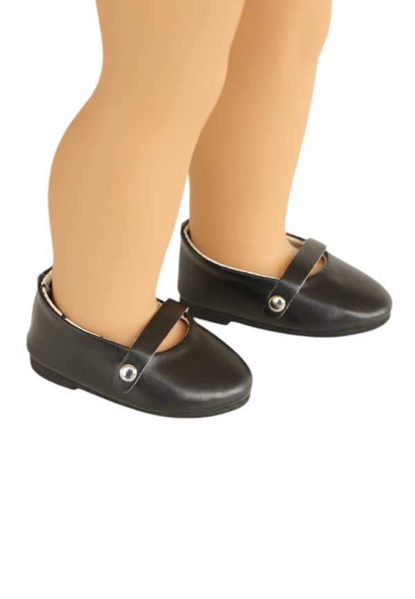 18" Doll Black Ballet Strap Shoe