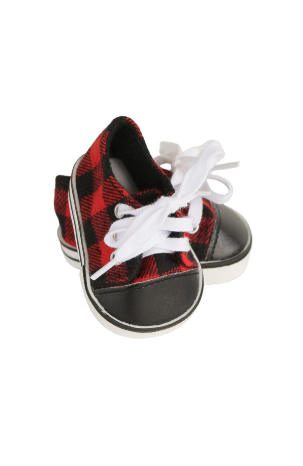 15 & 18" Doll Buffalo Plaid Canvas Sneakers