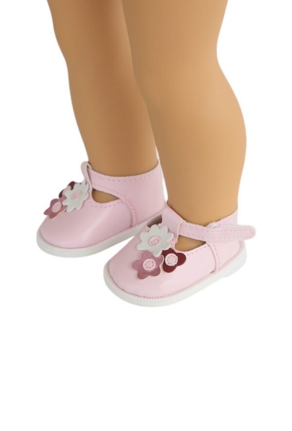 15" & 18" Doll Pink Flower Mary Jane Shoes