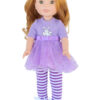 14.5" Doll Lavender Bunny Tutu Dress & Leggings