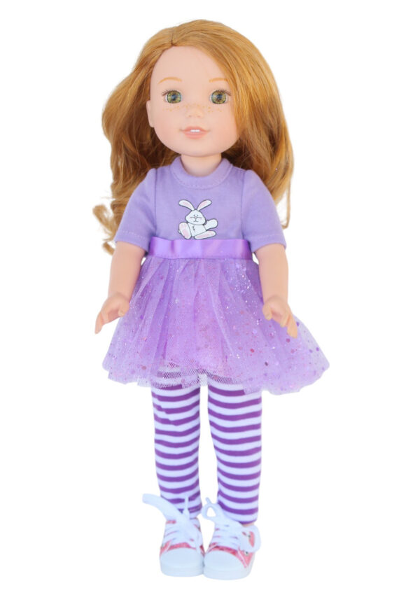 14.5" Doll Lavender Bunny Tutu Dress & Leggings