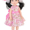 14.5" Doll Pink Floral Sleeveless Dress & Hat