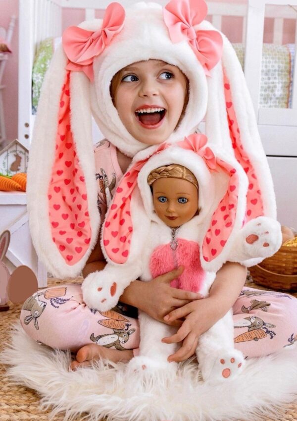 18" Doll & Girl Matching Easter Bunny Set