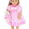 18" Doll Pink Satin Dress & Matching Mini Bear