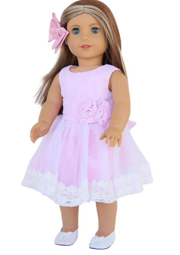 18" Doll "Pretty in Pink" Sleeveless Dress & Hair Bow