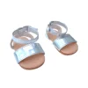 18" Doll Striped Satin Party Dress & Silver Sandals