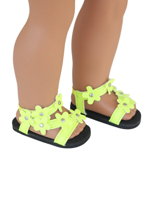 18″ Doll Yellow Flower Sandals
