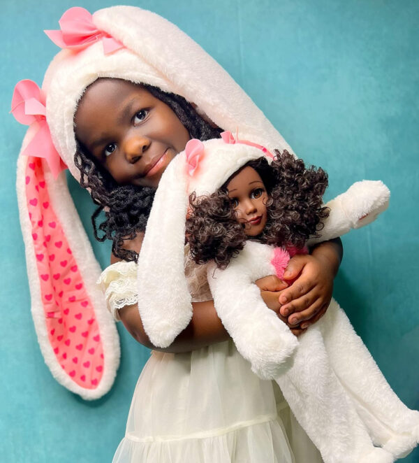 18" Doll & Girl Matching Easter Bunny Set