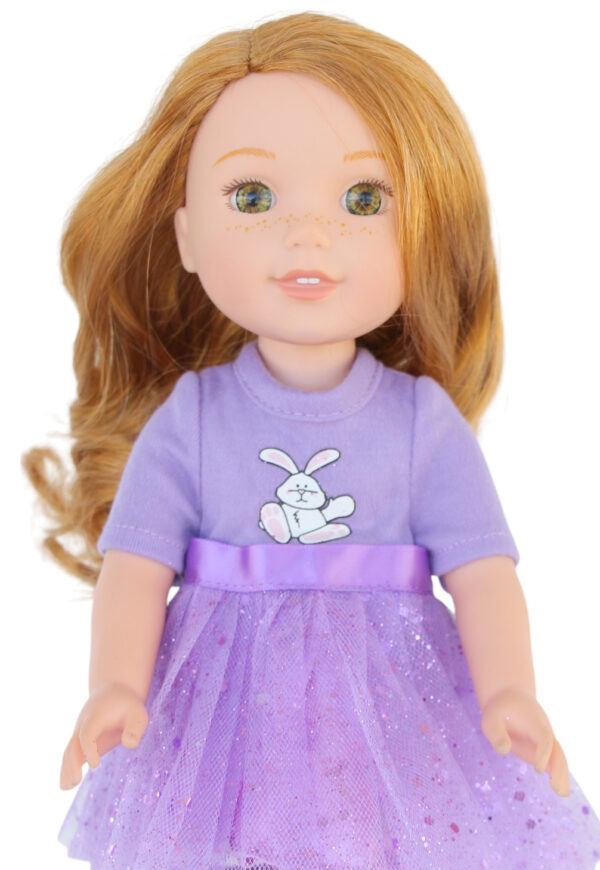 14.5" Doll Lavender Bunny Tutu Dress & Leggings