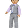 18" Boy Doll Lavender 4-Piece Tie Outfit