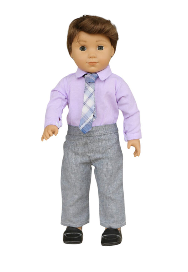 18" Boy Doll Lavender 4-Piece Tie Outfit