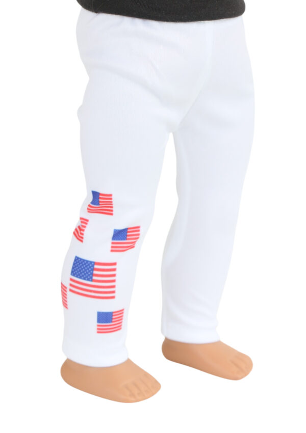 18" Doll American Flag White Leggings