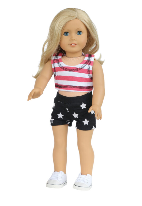 18" doll star crop top & star shorts