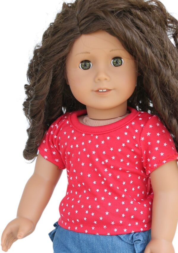 18" Doll Red & White Star T-Shirt