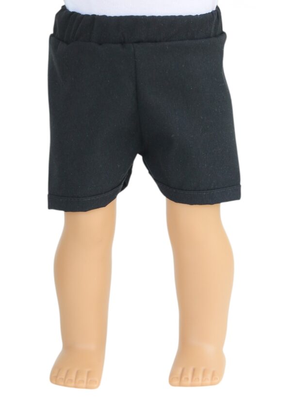 18" doll black denim shorts