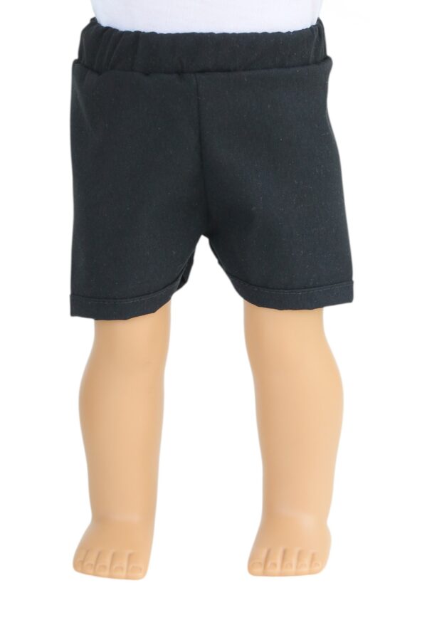 18" doll black denim shorts