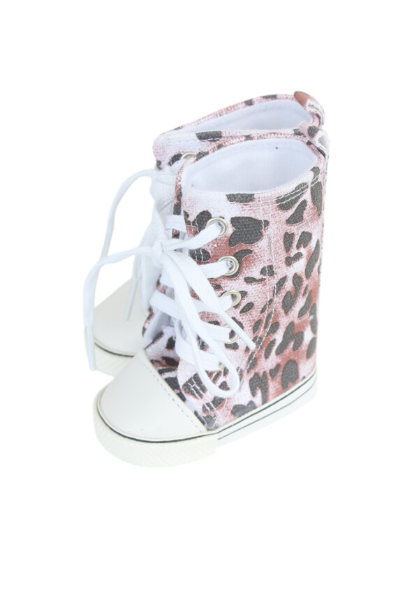 18" doll "converse inspired" leopard high top sneakers