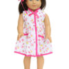 18" Doll Hot Pink Floral Dress & Hair Barrette