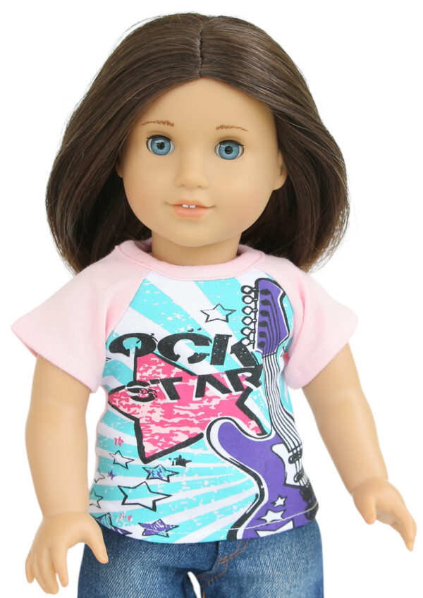 18" doll pink rock star tshirt