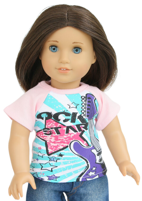 18" doll pink rock star tshirt
