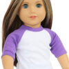 18" Doll Purple Raglan Sleeve Baseball T-Shirt