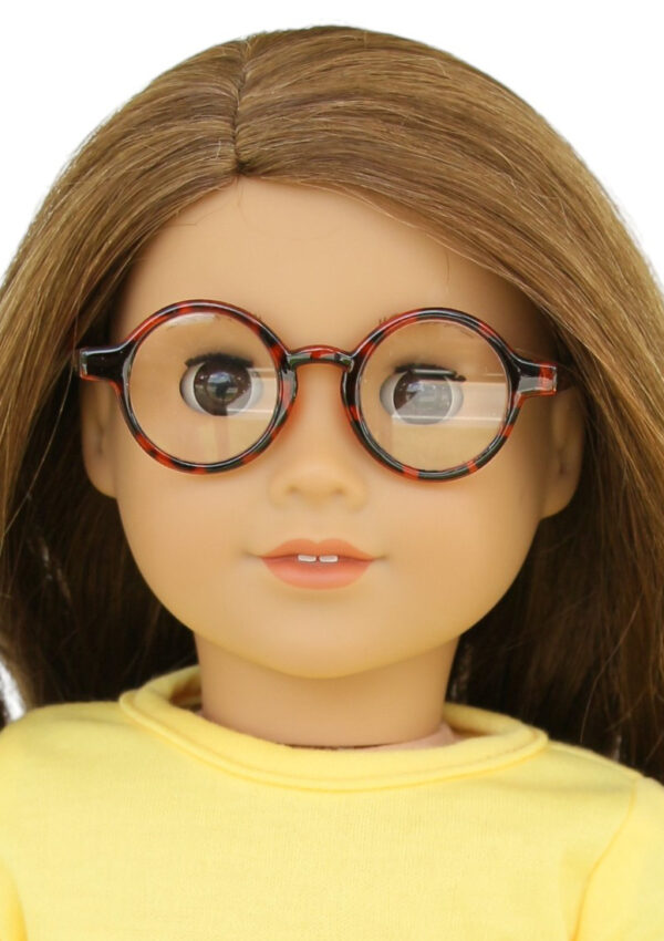 18" Doll Round Tortoise Shell Glasses