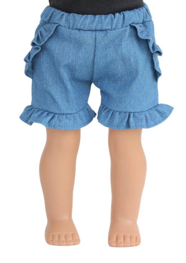 18" Doll Ruffled Denim Shorts