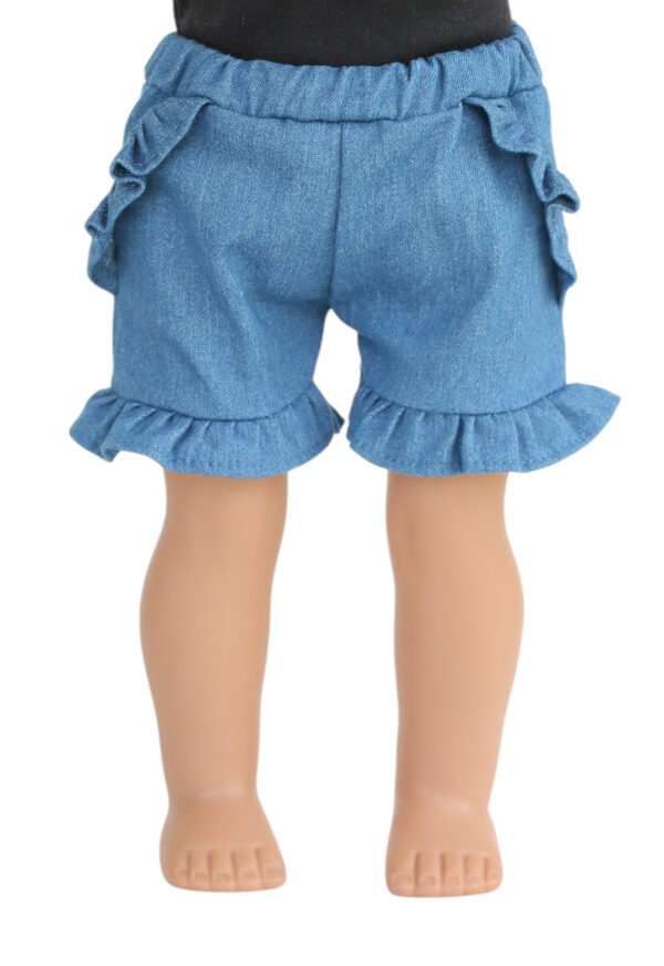18" doll ruffled denim shorts