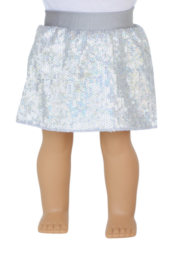18" doll silver sequin skirt