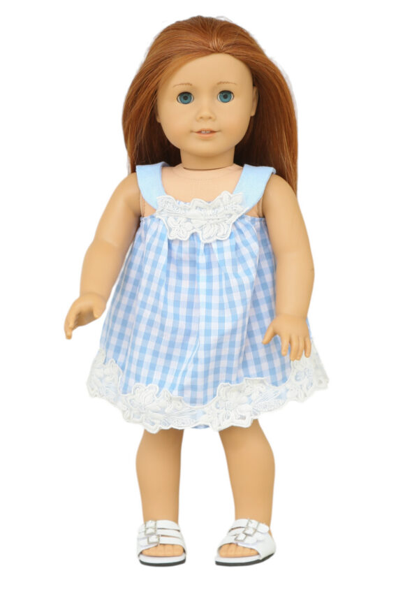 18″ Doll Blue Gingham Sundress