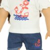 18" doll nautical shorts set