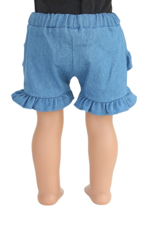 18" doll ruffled denim shorts