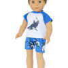 18" Boy Doll Shark Shorts Set