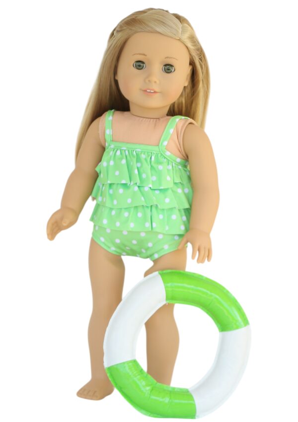 18" Doll Lime Green Tankini & Swim Ring
