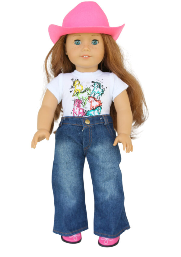 18" Doll 4-Piece Hot Pink Western Cowgirl Outfit
