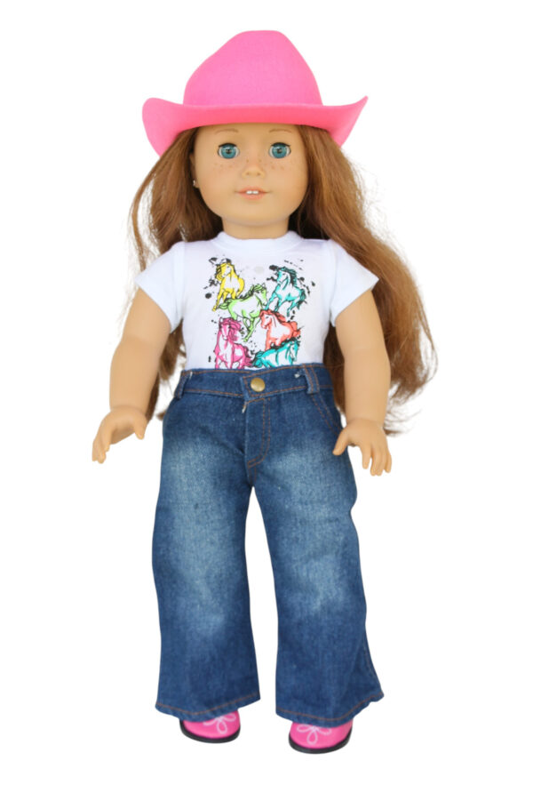 18" doll 4piece hot pink western cowgirl outfit