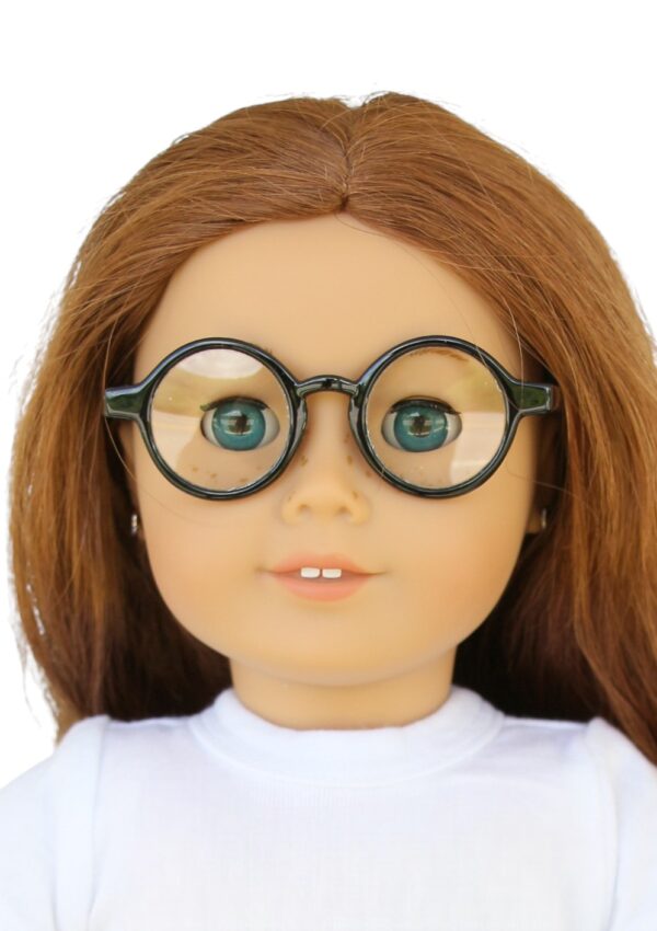 18" Doll Round Black Glasses