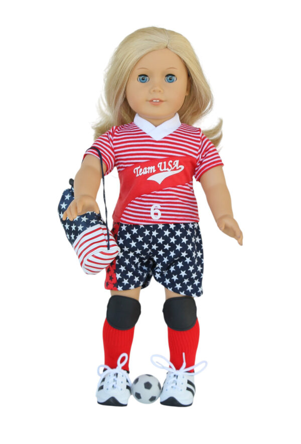 18" doll usa complete soccer set