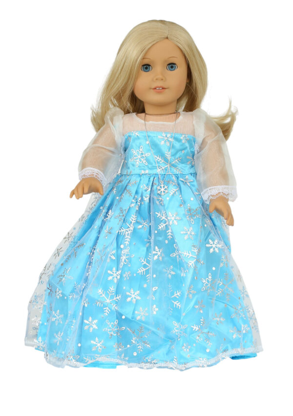 18" doll "frozen inspired elsa" gown & necklace