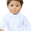18" Doll White Button-Up Collared Shirt