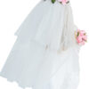 18" doll beautiful white wedding gown, veil, and bouquet