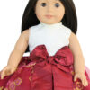 18" doll red & ivorygold floral ball gown