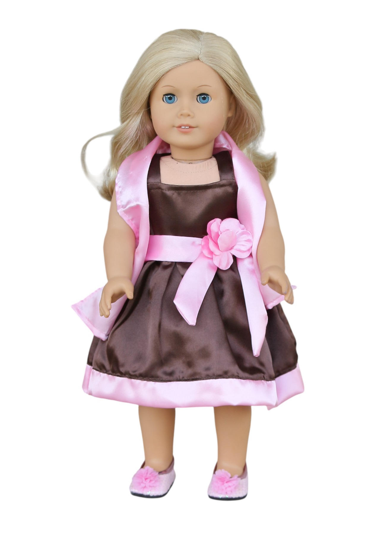 Детские аксессуары для кукол The Doll Boutique 18″ Doll Pink & Brown Satin Dress — фото 3