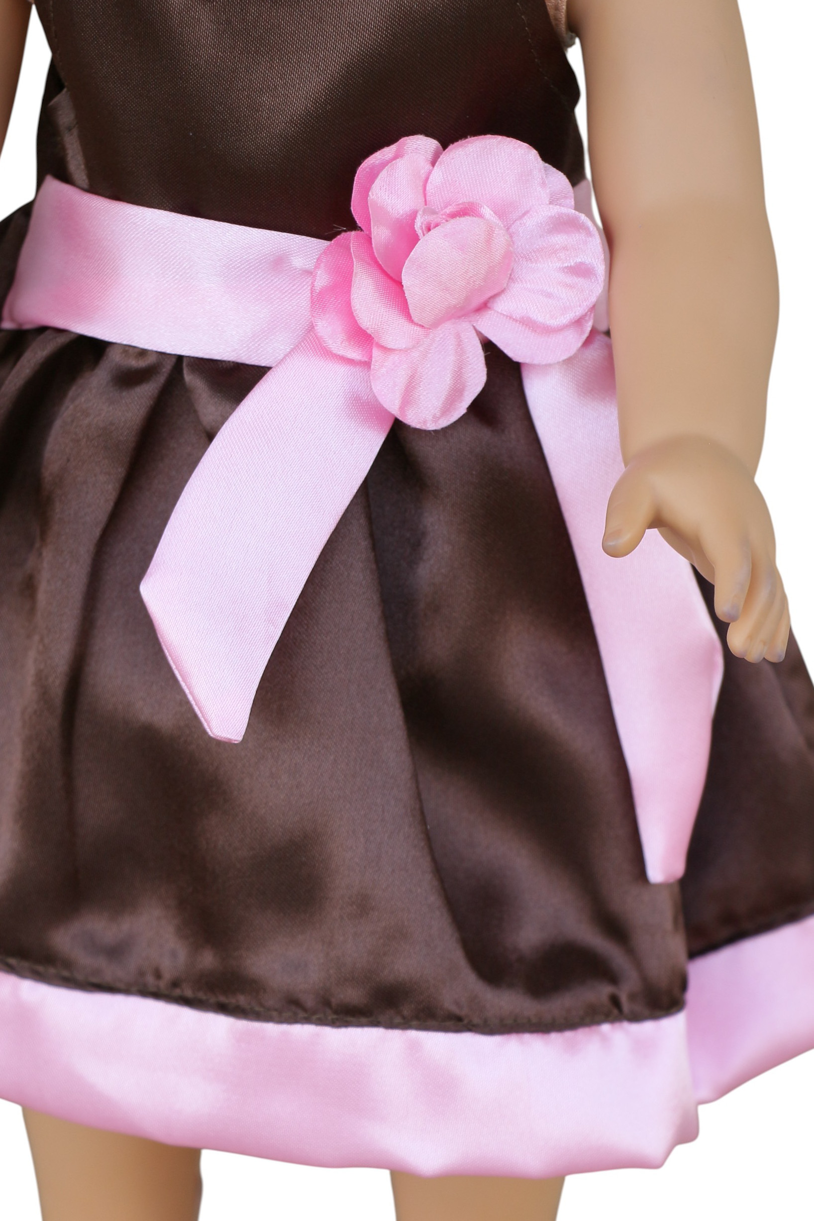 Детские аксессуары для кукол The Doll Boutique 18″ Doll Pink & Brown Satin Dress — фото 2