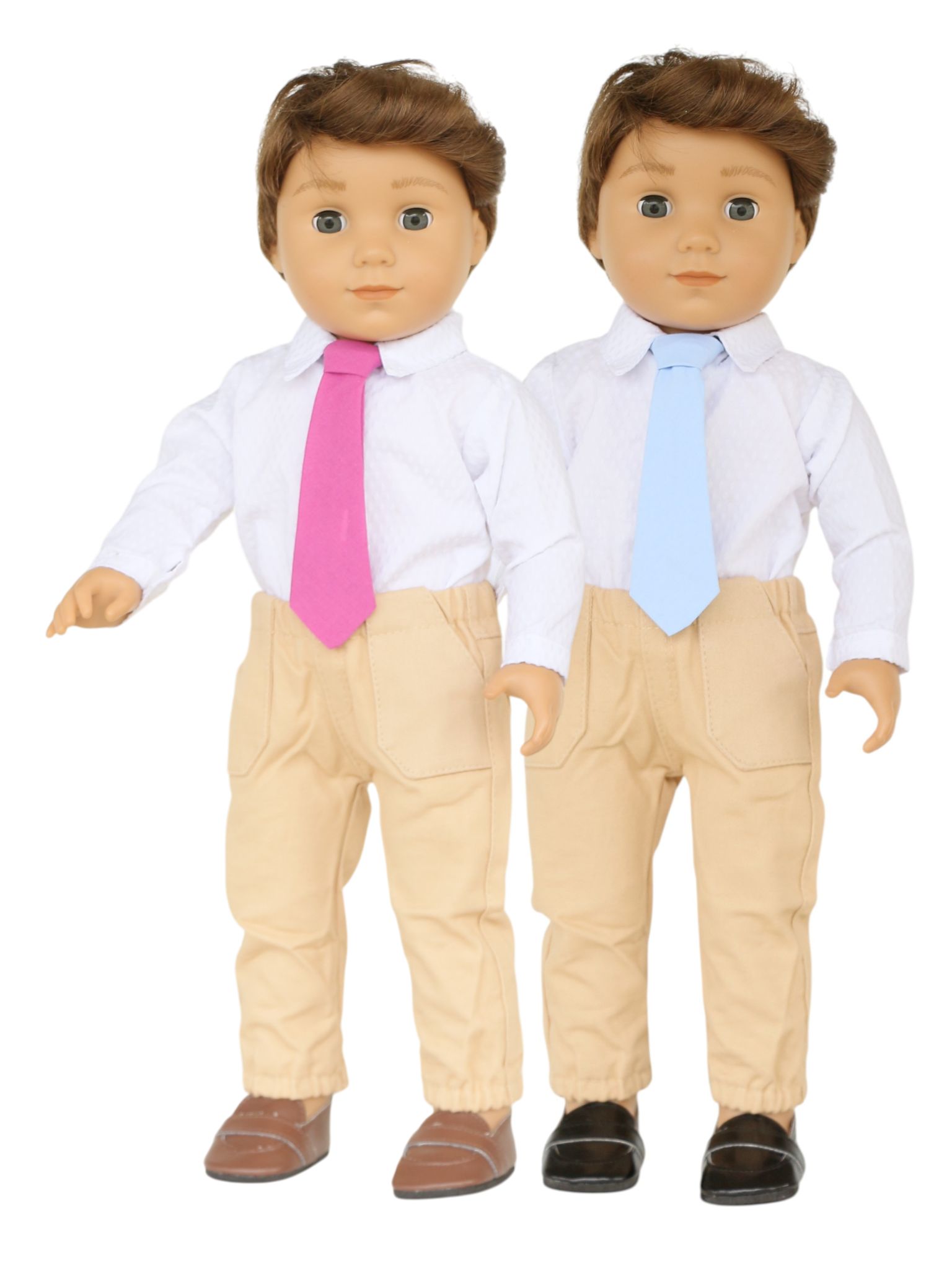 Аксессуары для кукол The Doll Boutique 18″ Boy Doll Khaki Pants, Button Up Shirt, & 2 Interchangeable Ties
