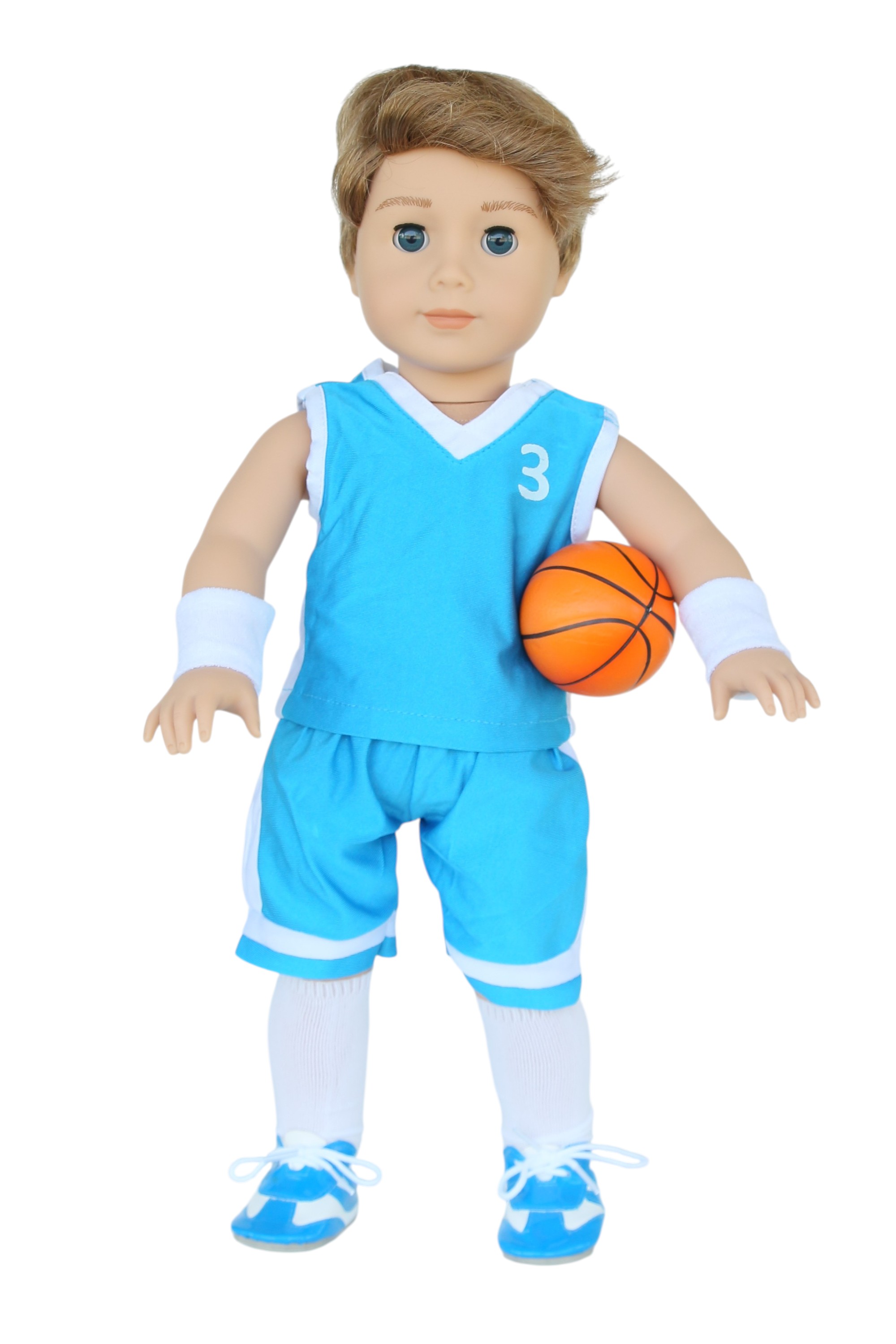 Детские аксессуары для кукол The Doll Boutique 18″ Doll 6-Piece Blue Basketball Outfit