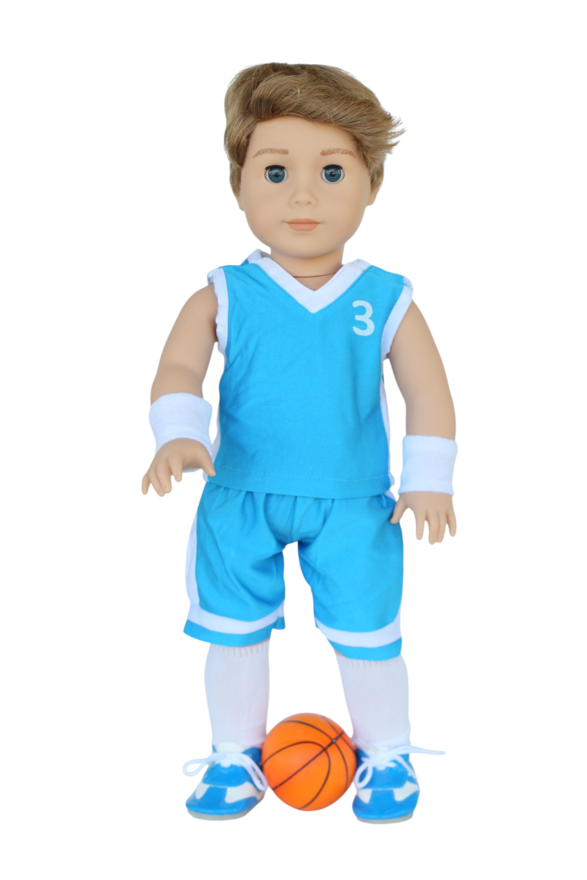 Детские аксессуары для кукол The Doll Boutique 18″ Doll 6-Piece Blue Basketball Outfit — фото 3